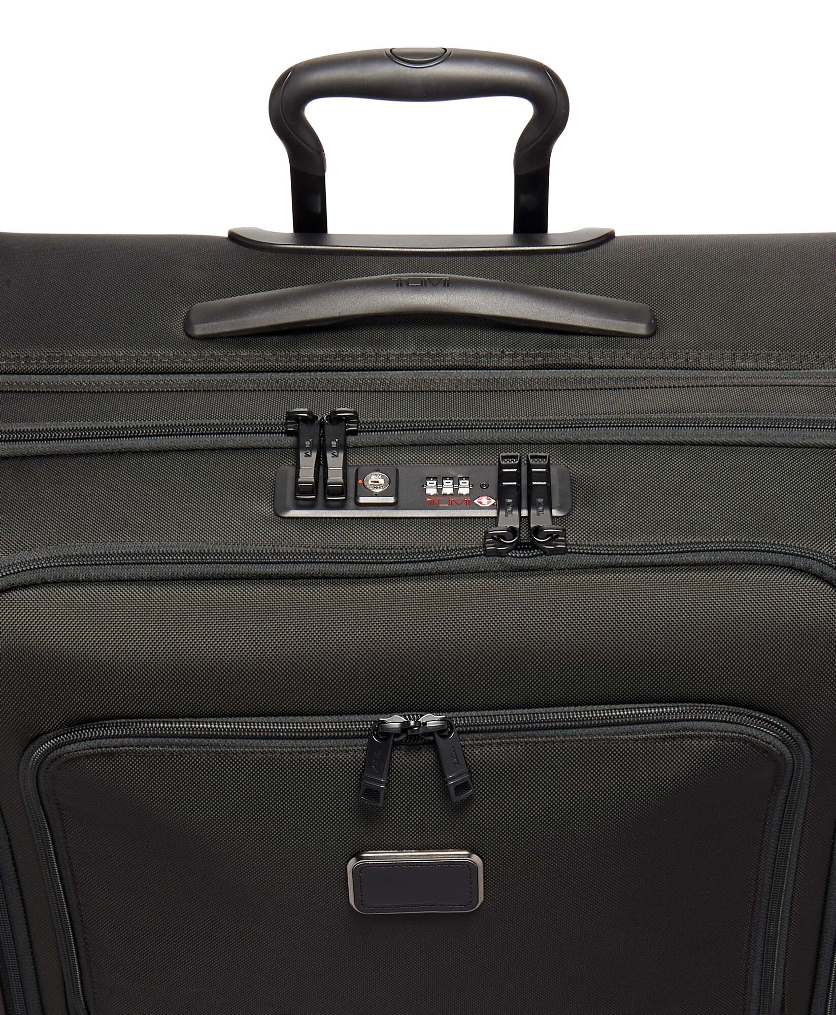 tumi leather suitcase