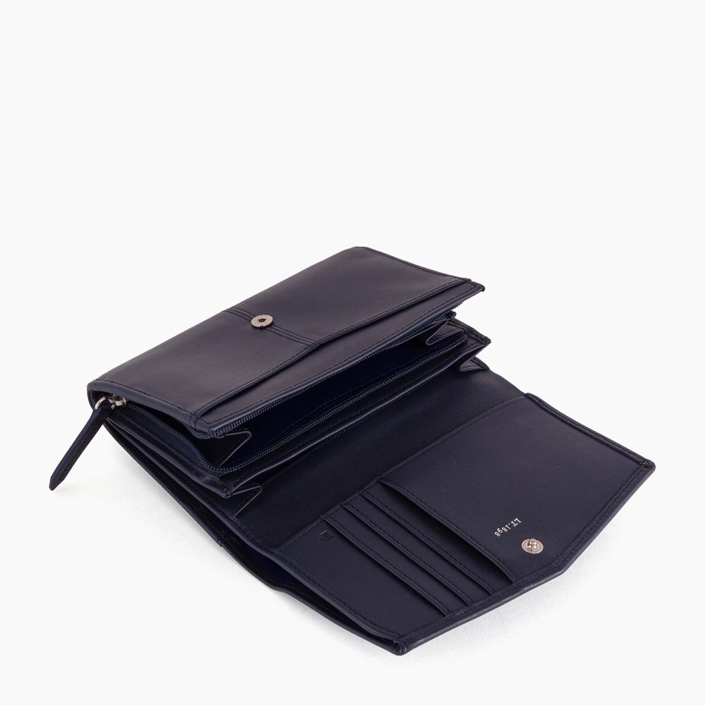 Charlotte wallet with zipped coin pocket in leather – Le Tanneur